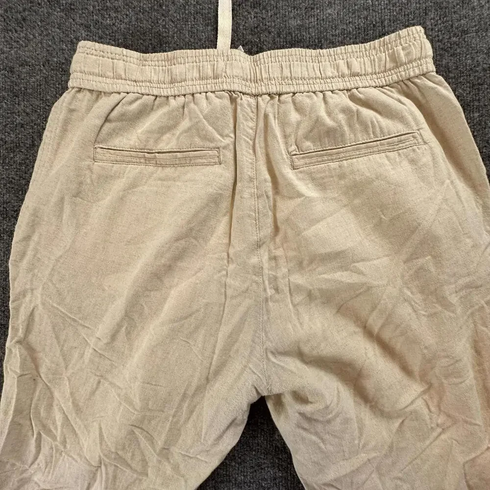 Zara Beige‎ Women's Casual Pants with Drawstring Waist - 89